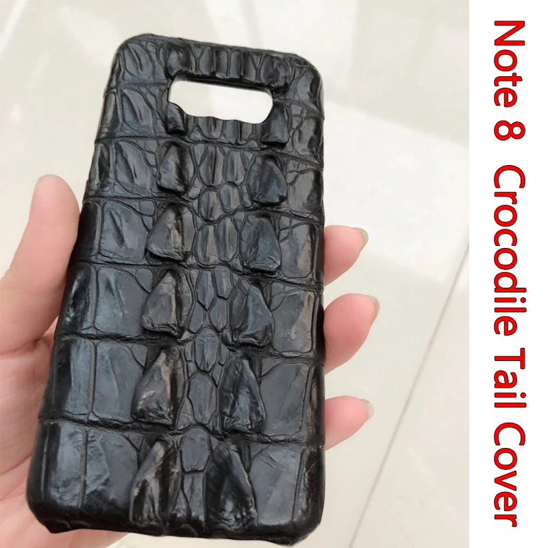 

In Stock ! Natural Crocodile Tail Skin Cover for Samsung Galaxy Note 8 Genuine Leather Luxury Back Phone Case For Samsung Note8