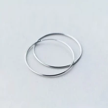 Серебро 925 пробы минималистский геометрический полые Круглый Серьги Кольца для женщин день рождения ювелирные украшения подарок E4611