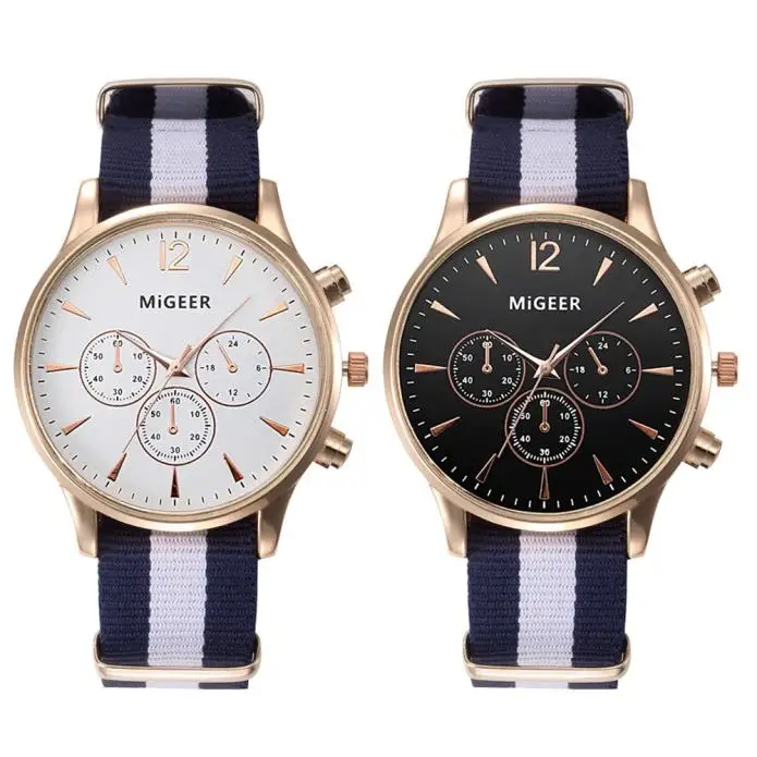 

MIGEER Luxury Fashion Black & White Strap Watch Men Quartz Watch Casual Males Sport Business Wrist Men Watch,relogio masculino