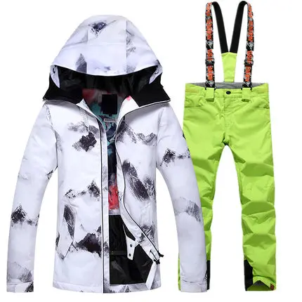 GSOU Снежный женский лыжный костюм, зимняя водонепроницаемая ветрозащитная теплая дышащая износостойкая лыжная куртка, лыжные штаны - Цвет: one