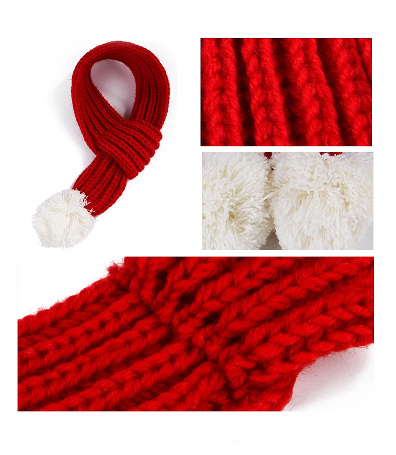 Pet Knitted Scarf Accessories Lovely Dog Cat Poodle Kitty Christmas Ornaments Creative Collar Knitted Fabrics Short Plush S M L (4)