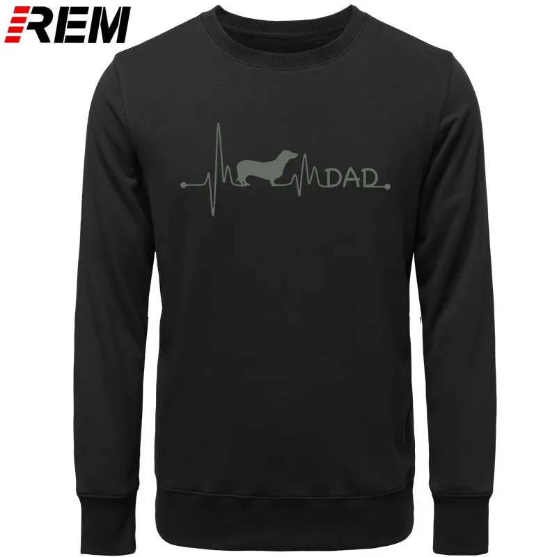 BLACK GRAY Худи rem heartbeat pulse line dachshund teckel, подарок для папы, собаки, на заказ, с круглым вырезом, стандартные осенние толстовки для фитнеса, толстовки - Цвет: BLACK GRAY