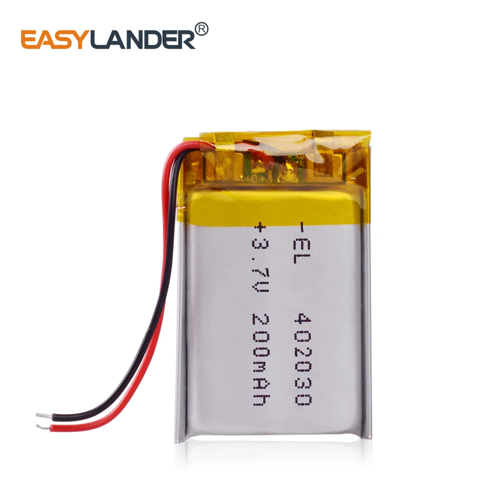 Polymer Lithium 3.7v 402030 200mah Rechargeable Battery Replacement  Bluetooth Earphone Pda Pos Car Dvr Video Recorder Batteries - Rechargeable  Batteries - AliExpress