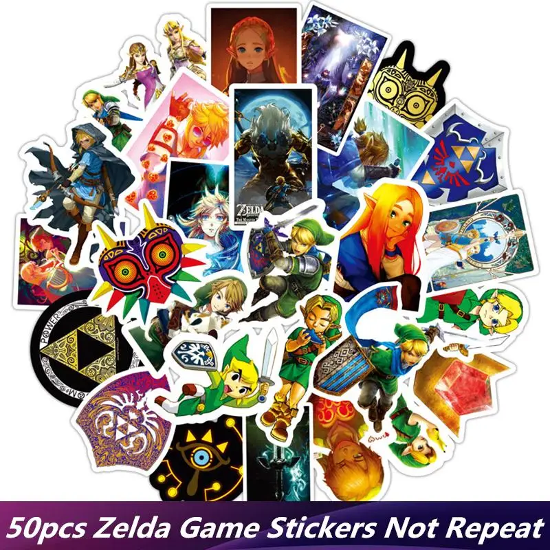 

50pcs/Lot Legend of Zelda Game Stickers Graffiti Skateboard Laptop Luggage Suitcase Car Moto Waterproof JMD Home Décor Sticker