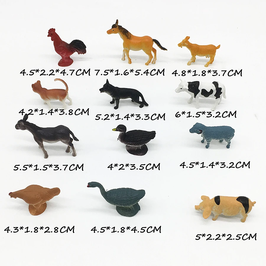 8x Farm Animals Models Figure Set Toy Plastic Simulation Horse Dog Kid GiftB1LC 