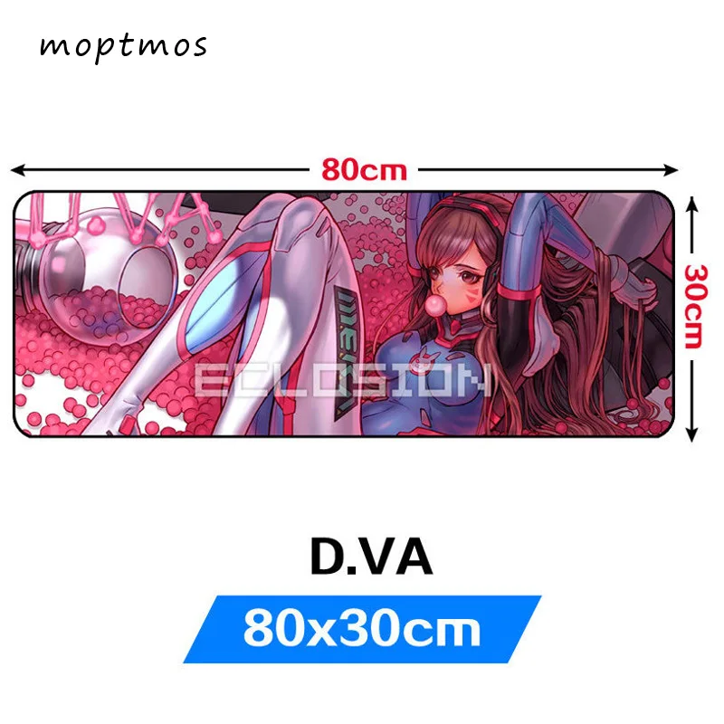 Overwatch Extra Large Gaming Mouse Pad Anime D.VA Mouse Mats Non-Slip Mousepad Mousepad for Laptop & PC (31.5
