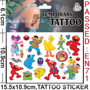 

4PCS/lot temporary tattoo sticker of seasame street stickers for children party present, kids birthday present, party favor