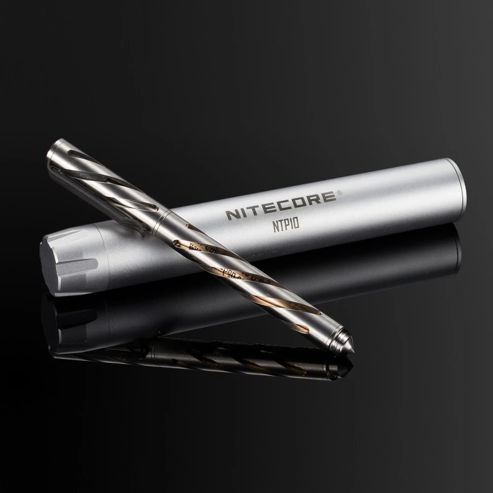 NITECORE NTP10 титановая тактическая ручка Hallow Carve Body tungsten steel конический наконечник+ ручка из матового алюминия сплав чехол инструмент difesa