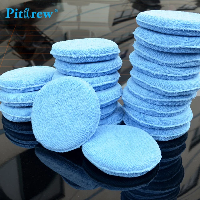 10pieces lot Car washer Blue Microfiber Wax Applicator Polishing Sponges pads 5 Diameter Sponges Car