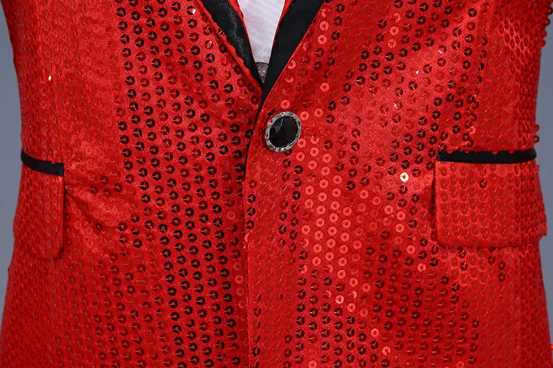 Men red sequin jacket (2)