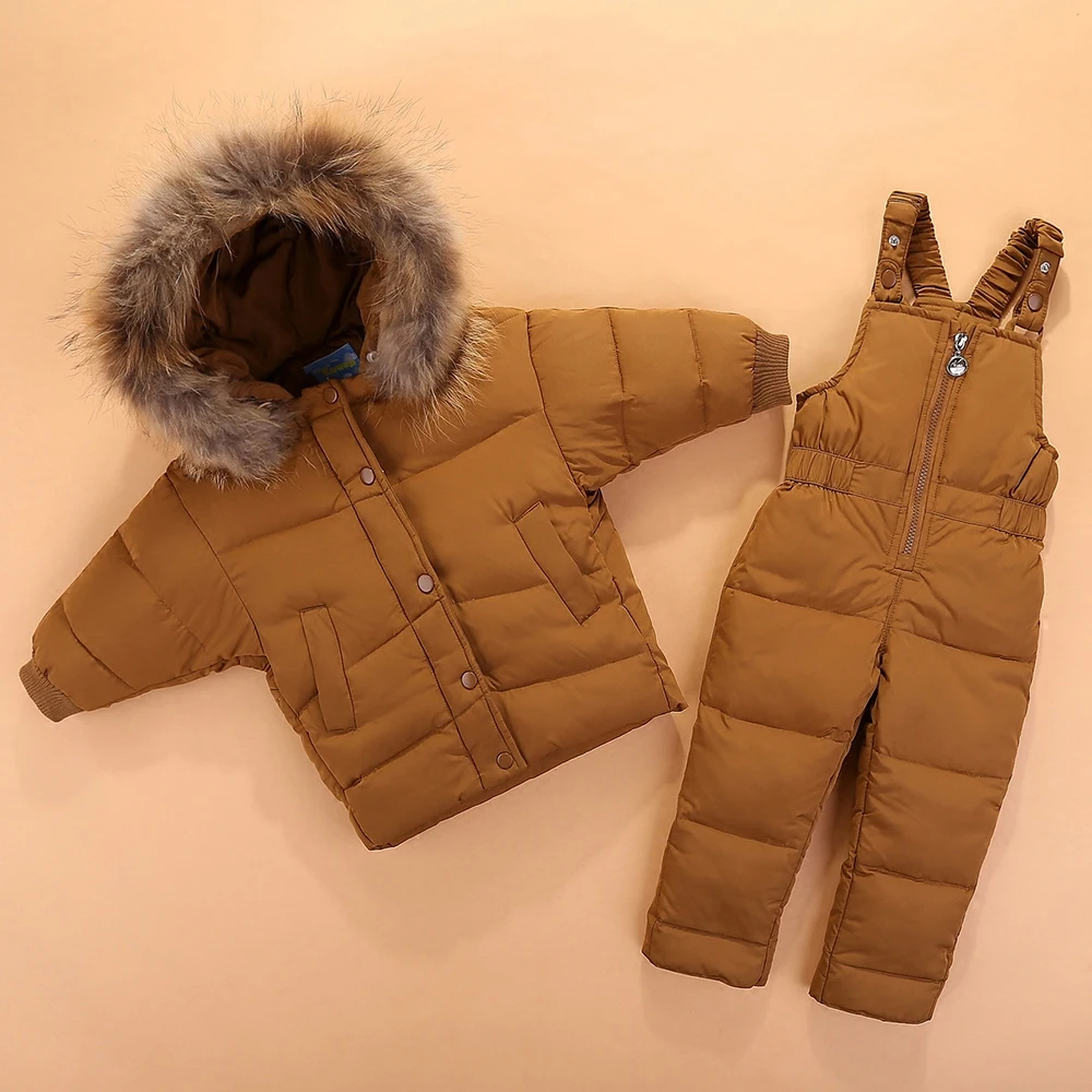 

Batwing Sleeve Winter Kids Snowsuit Baby Boy Ski Suit 2pcs Thick Duck Down Coat+Jumpsuit Pants Toddler Boy Clothes Set Snow Wear