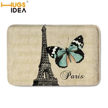 HUGSIDEA, ретро, Эйфелева башня, коврики, Нескользящие, Бабочка, павлин, принт, пол, коврик для гостиной, спальни, мягкие коврики, коврик
