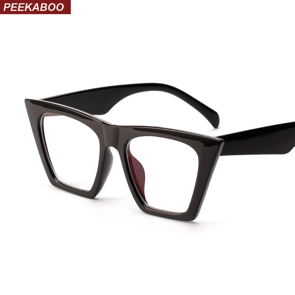 

Peekaboo black cat eye glasses frames for women brand designers 2018 cheap eyewear frames female male flat top