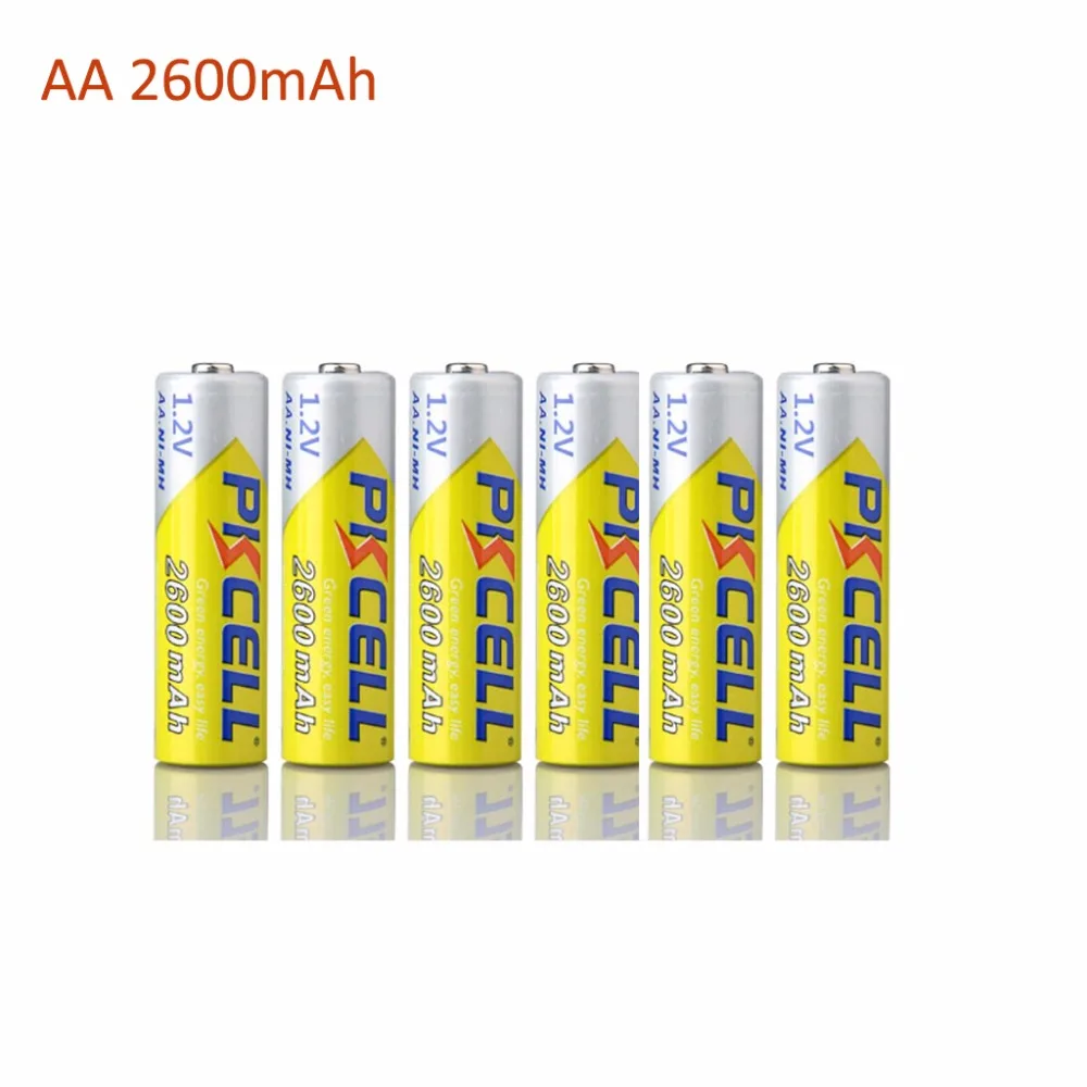 6PCS Bulk PKcell AA 2300 2600mAh 1.2v battery 2a NI MH rechargeable