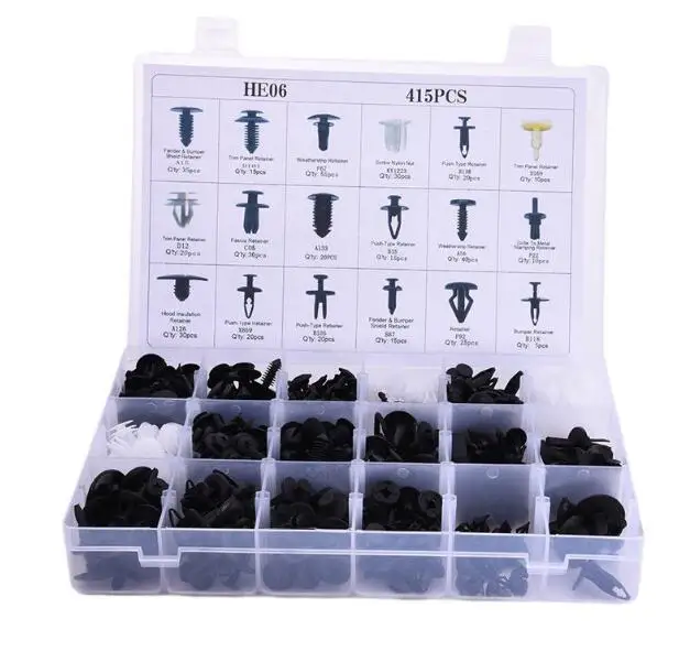 415Pcs Push Pin Rivet Bumper Door Panel Clip Retainer Fastener Kit For