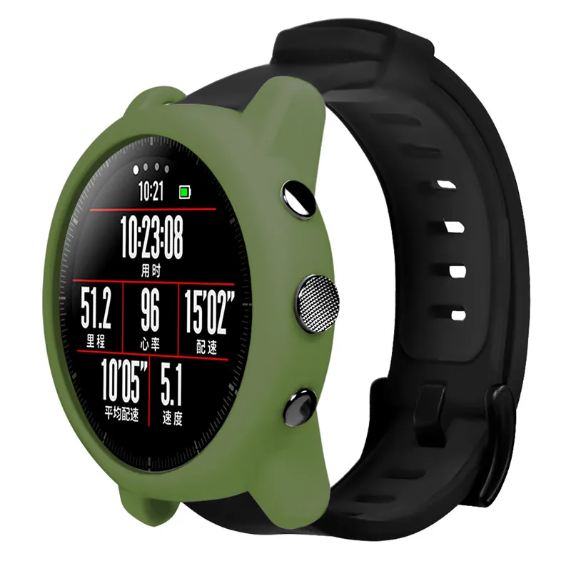 2 в 1 Чехлы для умных часов xiaomi huami amazfit stratos мягкий силиконовый ремешок + Защитная