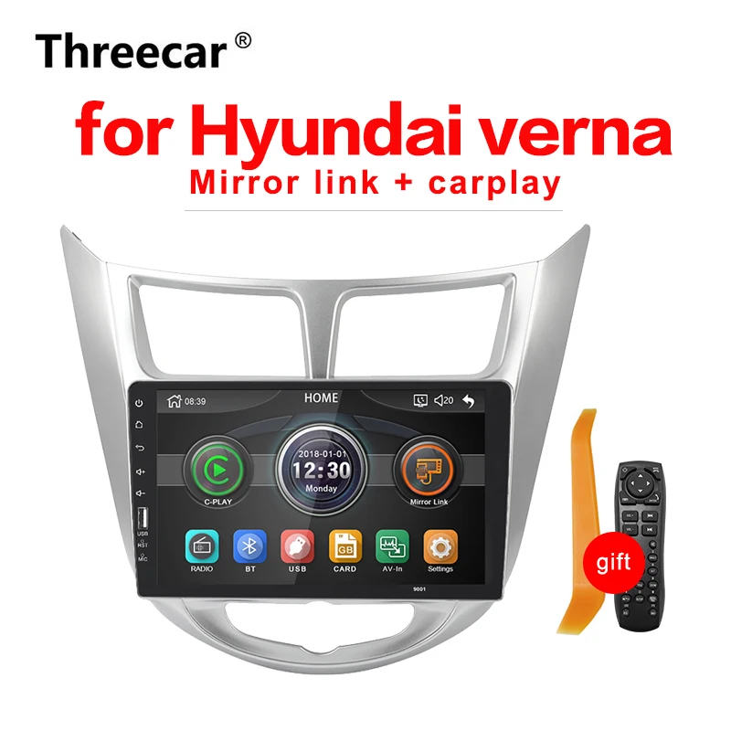 

1din Carplay 9 inch Multimedia MP5 Player Mirrorlink Android Bluetooth For Hyundai Verna Solaris 2010 2011 2012 2013 2014 2015