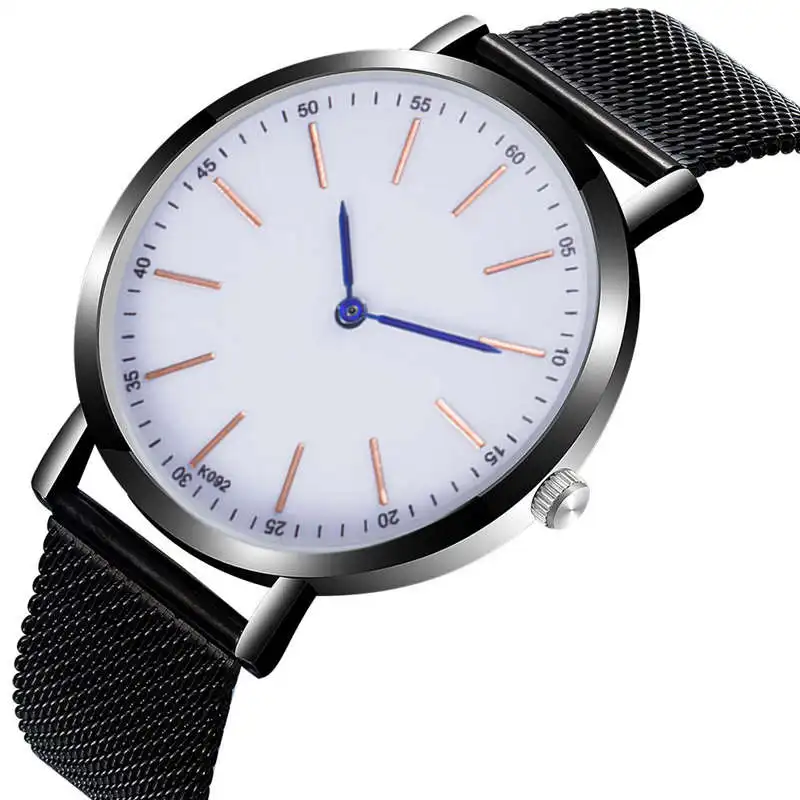 

Men Watch Luxury Brand Stainless Steel Slim Waterproof Clock Fashion Quartz Business Male Wristwatches Two pointers Man reloj