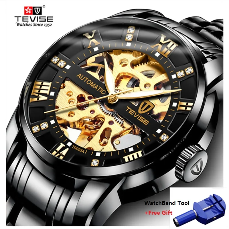 

TEVISE Mechanical Men's Watches Automatic Skeleton Man Watch Waterproof Mens Watch Top Brand Luxury Male Wristwatch Clock