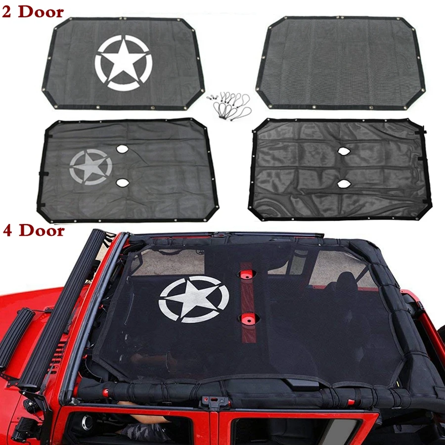 Прочный для Jeep Wrangler JK JKU сетчатый солнцезащитный чехол с полным верхом защитой от