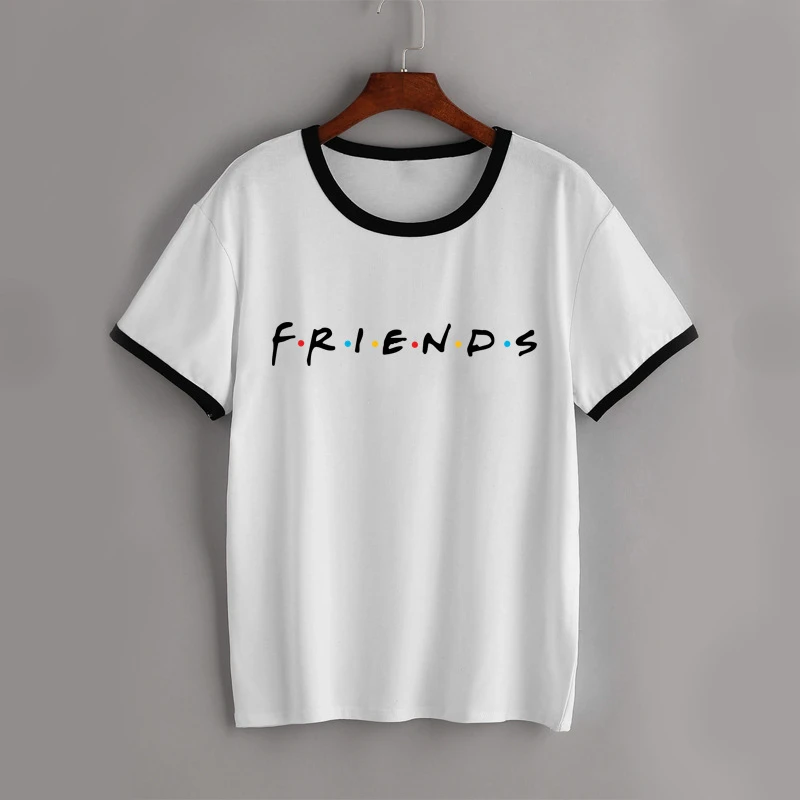 estación de televisión cilindro septiembre 2018 nuevos mejores amigos camiseta mujer moda verano camiseta negro blanco  algodón Tops Tumblr Hipster Tv Show camiseta|Camisetas| - AliExpress