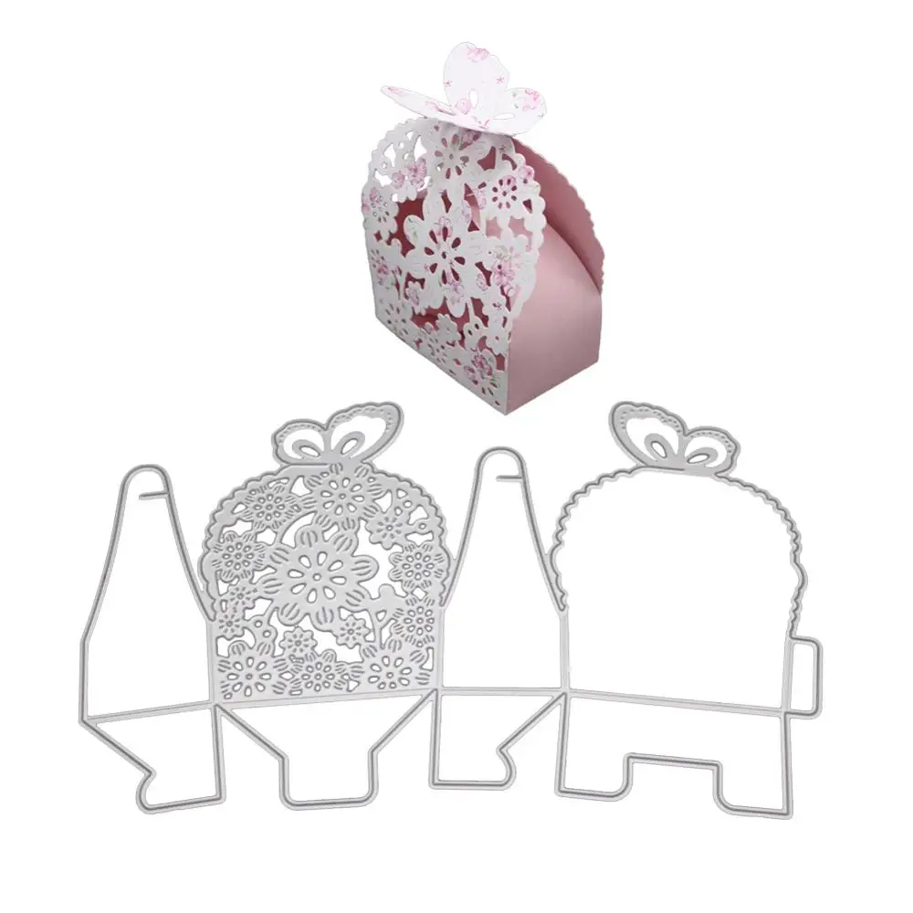 

Cutting Dies Metal Candy box Frame Stencil And Stamps For DIY Scrapbooking Embossing Card Making butterfly Decoration Dies