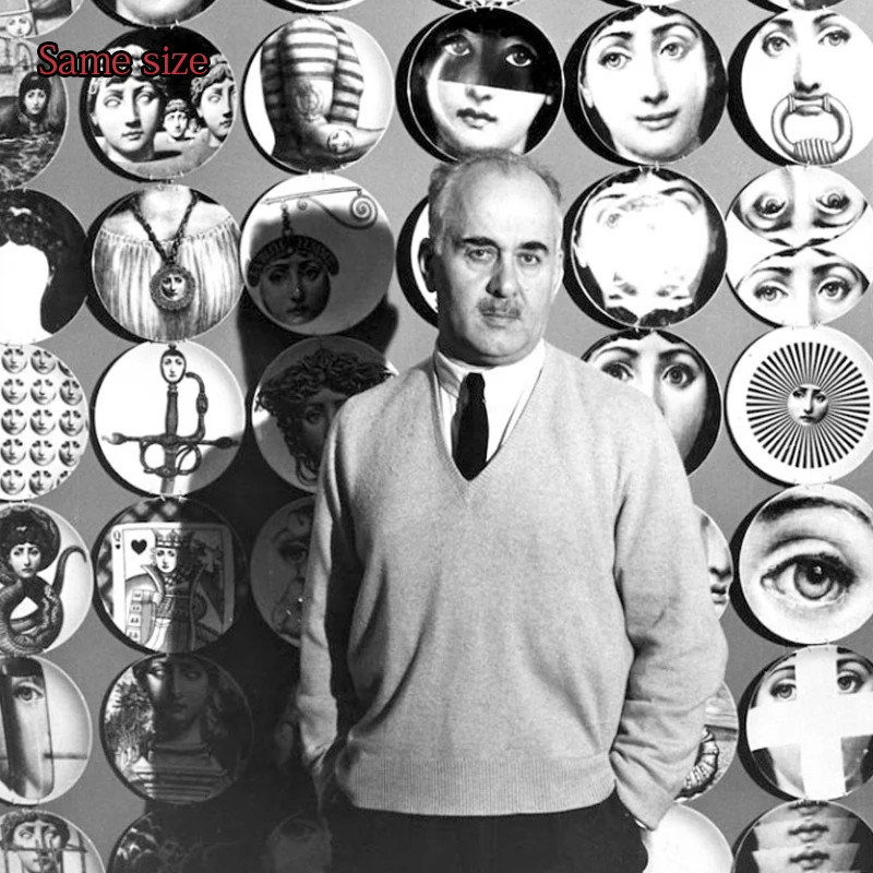 Tanie Fornasetti płyty kolorowe ilustracji wiszące naczynia ludzka twarz z ceramiki artystycznej płyta Craft dekoracje ścienne do domu wyświetlacz 2019 nowy