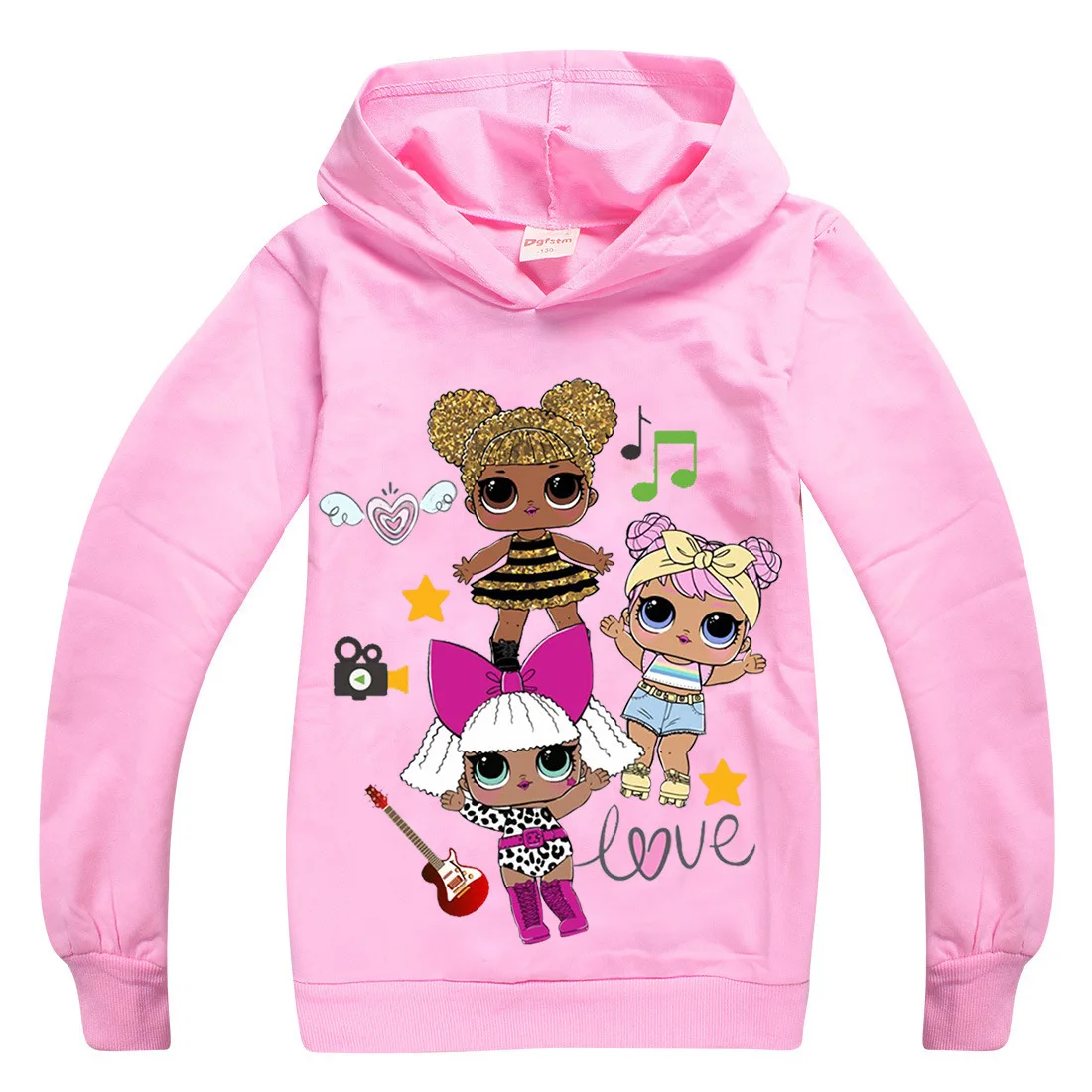 

Hot sell Autumn Fashion Girl Clothing Long Sleeve LOL Dolls Hooded T-Shirt Cartoon High Qulity Children Clothes Kids Sweatshirt