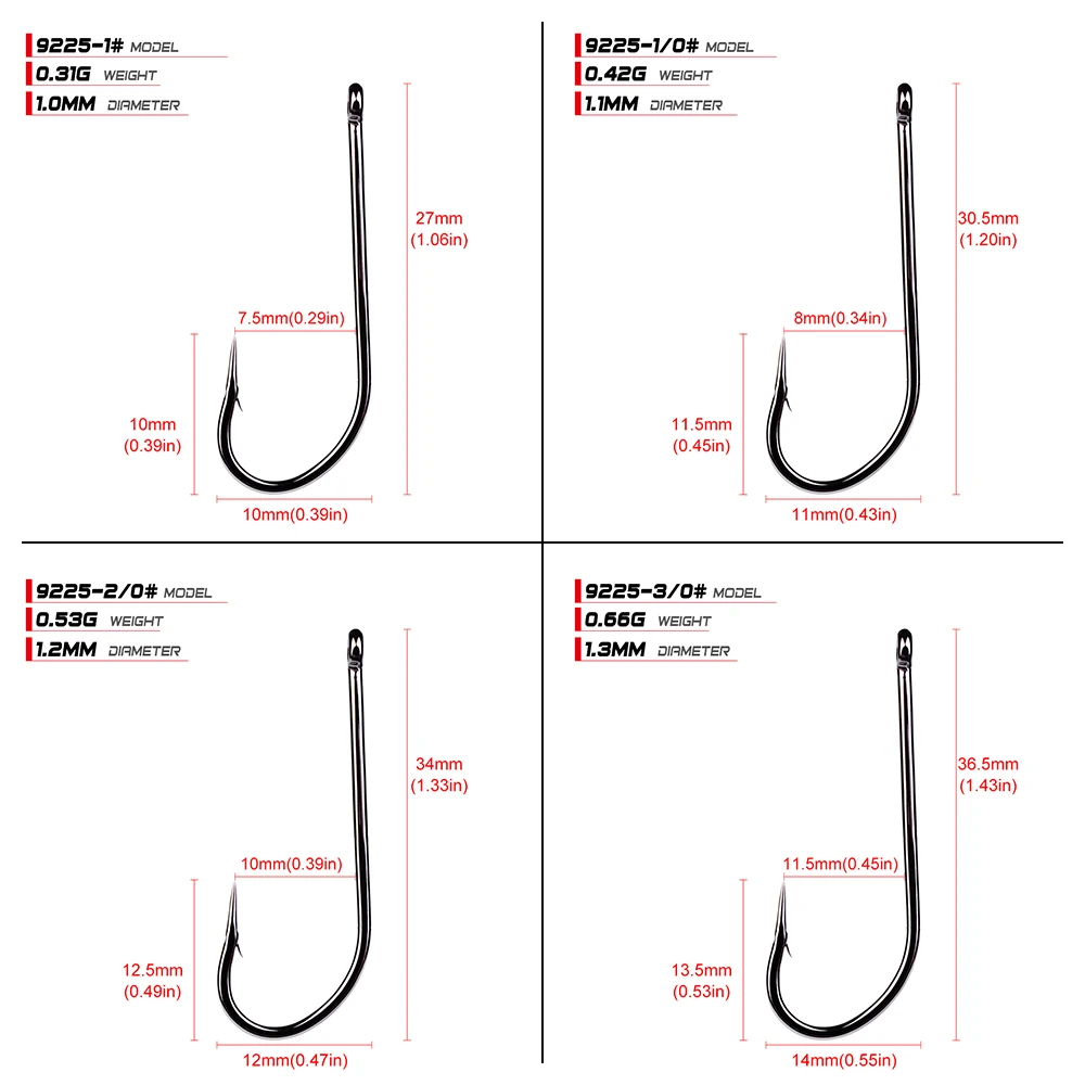 PROBEROS 50Pcs/lot Jig Head Fishhooks 1-1.5-2-2.5-3.5-5-7-10-12-14