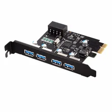 4 Порта USB 3.0 Для PCI-e Контроллер Карты Расширения PCI Настольный Компьютер Новый