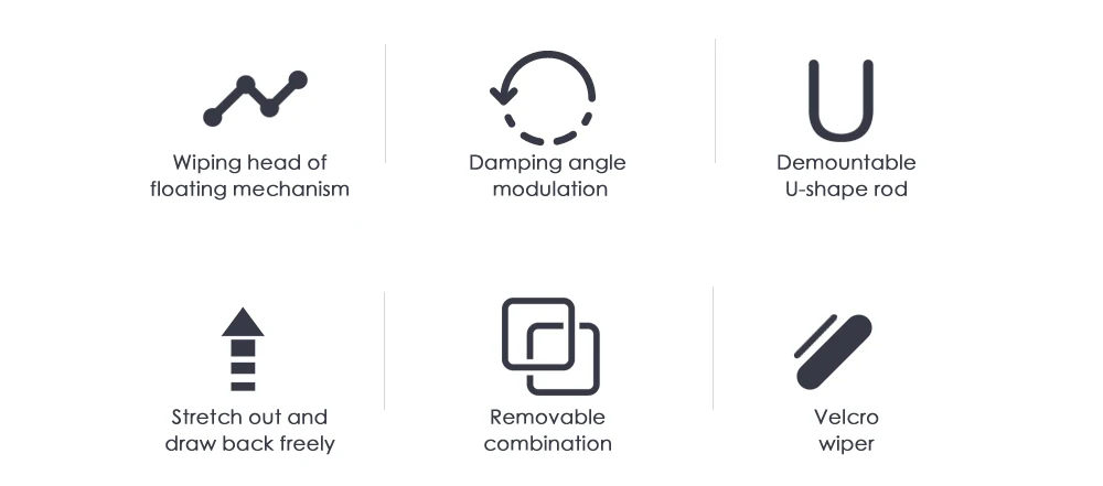 Щетки для очистки окон, длинная ручка, очиститель окон, стеклянный скребок, телескопическая штанга, вращающаяся головка с чистящей тканью, резиновый стеклоочиститель