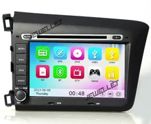 Car GPS radio navigation DVD for Honda Civic 2012-2013 with Bluetooth, Ipod 3G DVR 1080P
