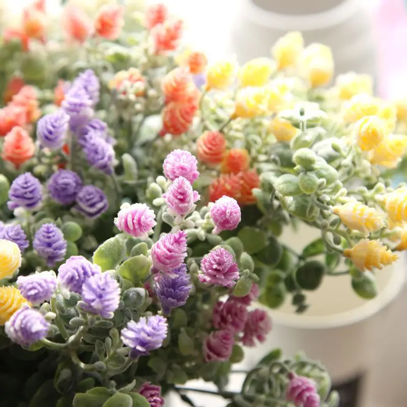 182 20 De Réduction1 Bouquet De Fleurs Artificielles Bouquet De Pomme De Pin Flocage En Plastique Rural Style Champêtre Fête De Mariage Maison