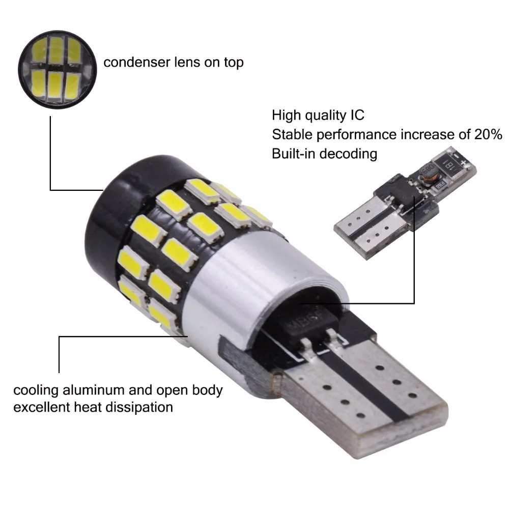 1 упаковка T10 194 2825 168 W5W 3014 30SMD Led помощи при парковке T10 габаритные огни CANBUS без ошибки с объективом для детей возрастом от 12V 24V ксенон белый