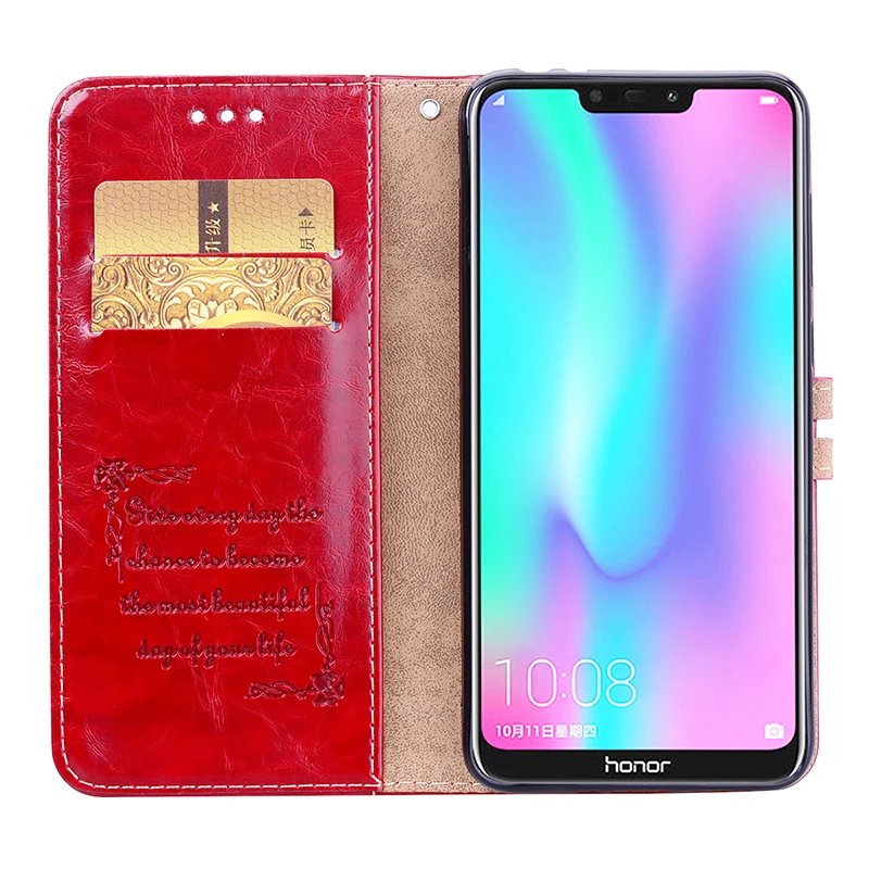 Кожаный чехол бумажник для Huawei Honor 8C 6 26 дюйма Винтажный 8 C флип телефона|Бамперы| |