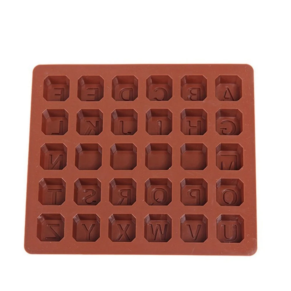 30 решетчатых силиконовых букв форма персонажа Печать льда Куб Шоколадное Мыло Рождественская форма для торта силиконовая форма помадка форма