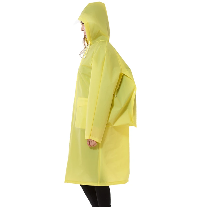 Женский дождевик Yuding, пончо для путешествий, водонепроницаемый дождевик на молнии с капюшоном, Дамский рюкзак, мужской/женский/мужской дождевик с чехлом - Цвет: Yellow