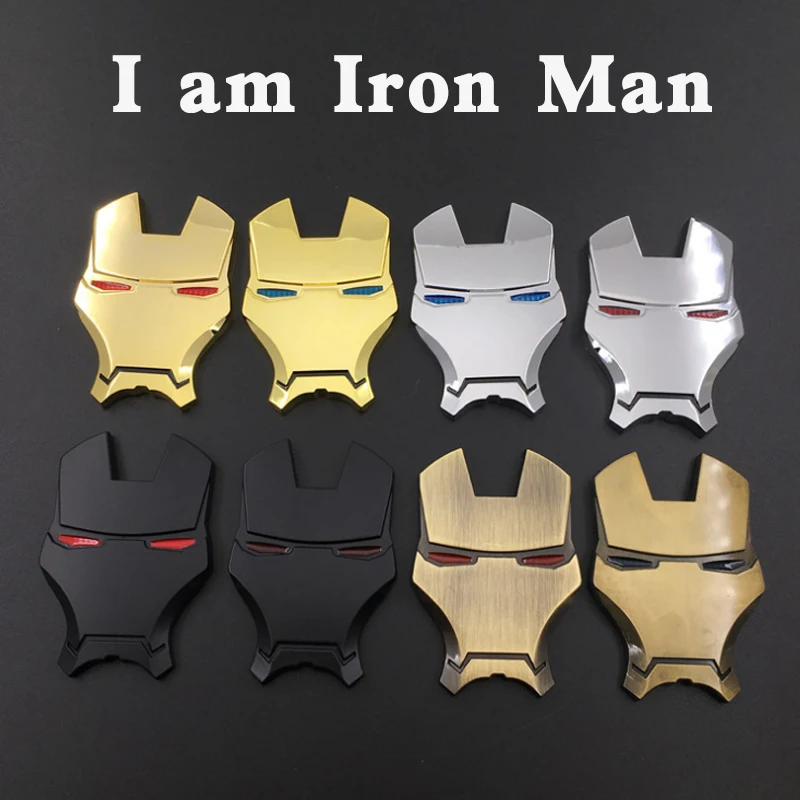 

Car personality 3D metal iron man car logo Avengers 4 car stickers modified car stickers Collection action figure toys for child