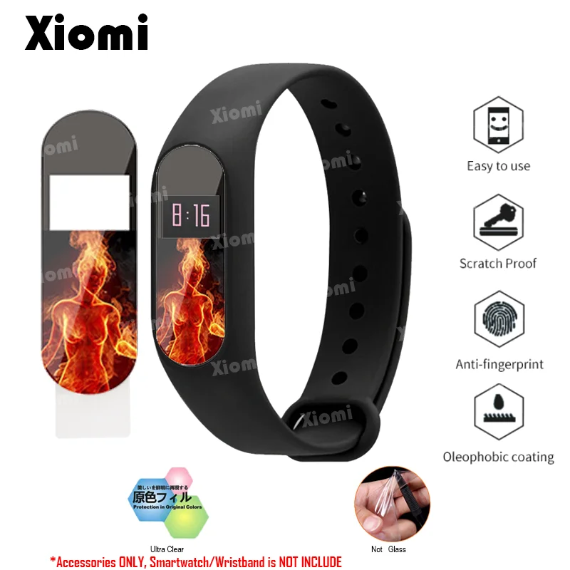 

For Xiaomi Miband Mi Band 2 Band2 Lovely Panda Cartoon Character Protective Film Guard Screen Protector Cover Protection