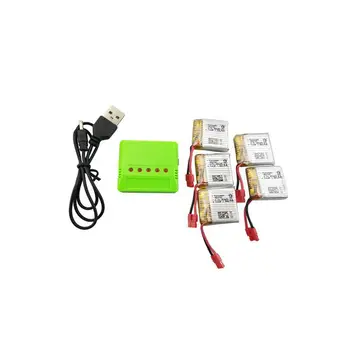 

LeadingStar 5PCS 3.7V 380mAH Lithium Battery with 5-in-1 Balanced Charger for SYMA X21 X21W Quadcopter Spare Parts Drone Battery