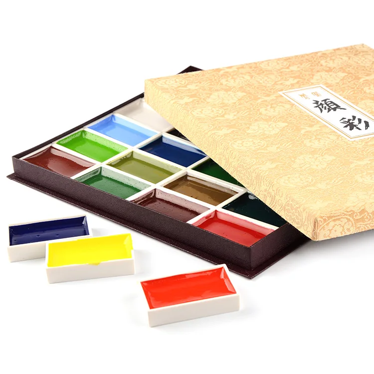

Free shipping Nakagawa Phoenix College level solid watercolor pigments suit 24/18/12 color