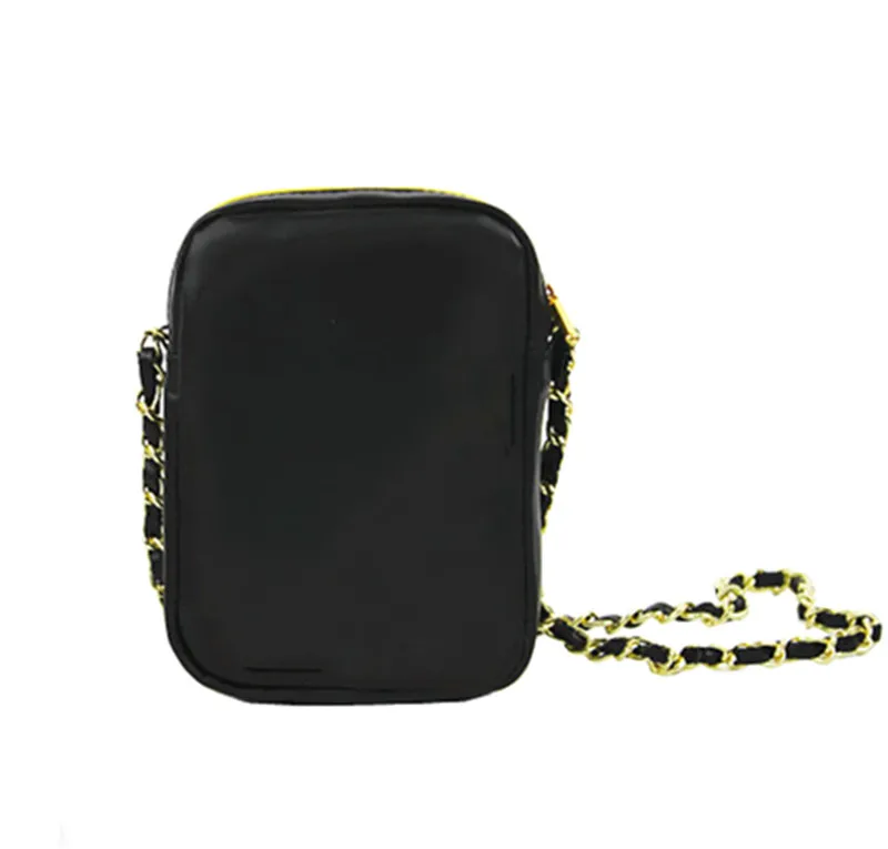 Cute Simple Black Small Mobile Phone Chain Bag Women Shoulder Messenger Bag Mini Crossbody Bags ...