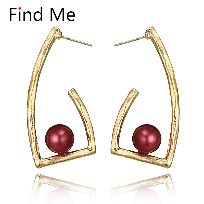 Женские винтажные серьги подвески Find Me из сплава крупный искусственный жемчуг
