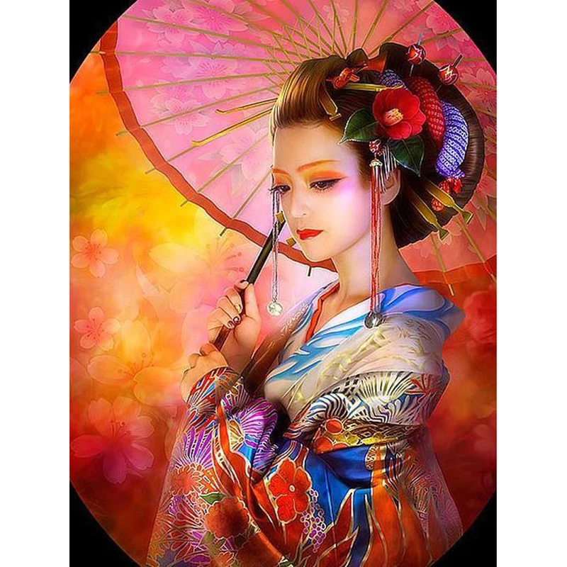 5D DIY full Square/Round Drill diamond painting Cross stitch &quotJapanese woman&quot 3D Rhinestone embroidery Home Mosaic decor gift | Дом и