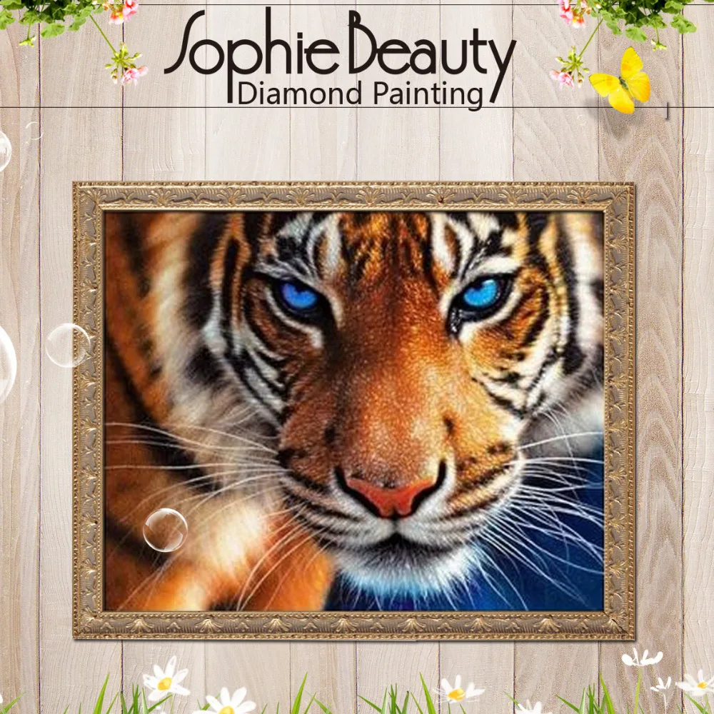 Sophie beauty квадратный Diy 3d-бриллиантовая вышивка наборы картина стразами вышивка крестиком Алмазная мозаика тигр животные