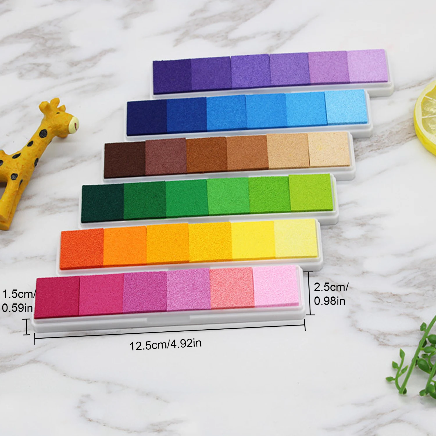 Kids Washable Finger Painting Inkpad 6pcs Gradient Colors+4PCS Colorful Graffiti Cushion Stamp DIY Fingerprinting Drawing Toy