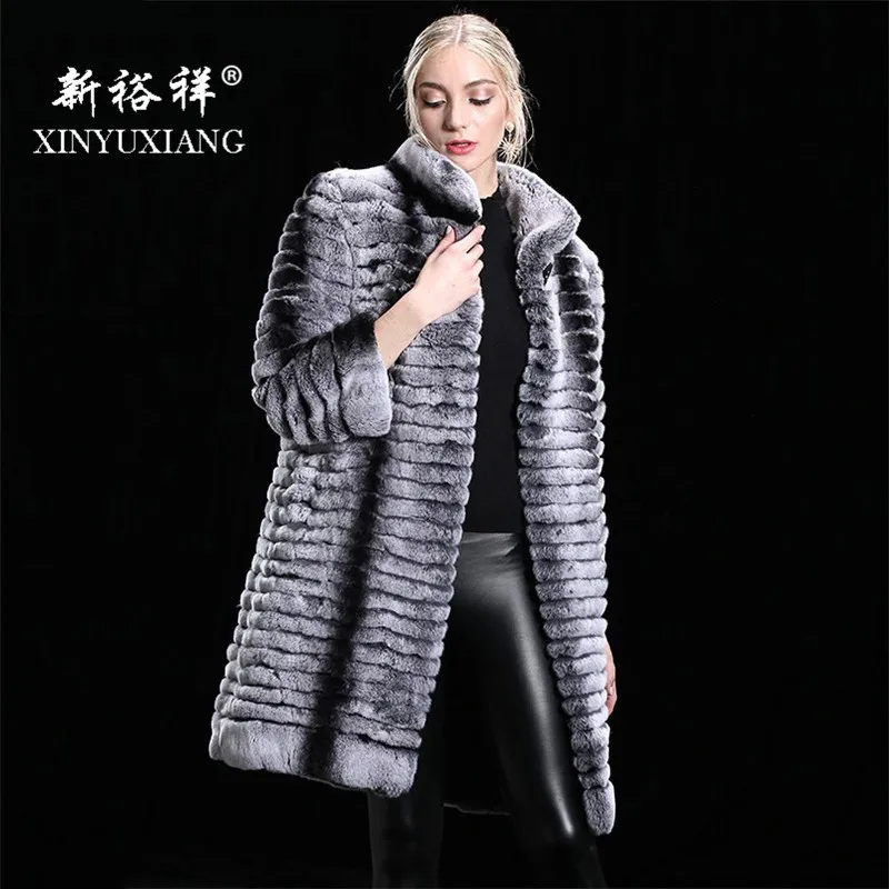 XINYUXIANG новинка 2018 настоящий мех кролика пальто для женщин натуральный зимняя