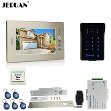 TFTvideo JERUAN 7 ”teléfono de la puerta sistema de intercomunicación key touch contraseña RFID nueva prueba de agua teclado cámara + control remoto desbloquear