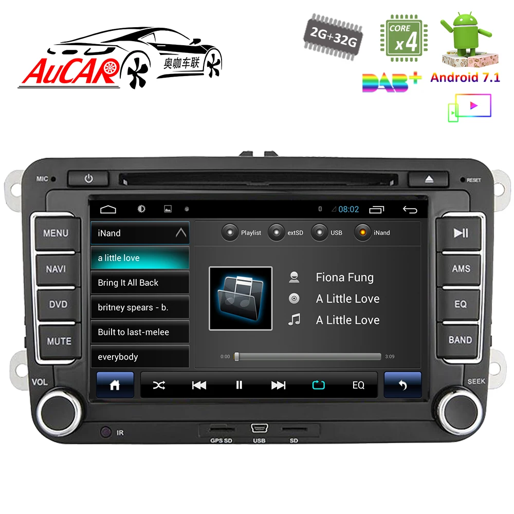 Clearance Android 8.1 7" 2 din Car radio GPS Navigation Player for VW Universal Jetta Bora Passat Golf Bluetooth GPS Radio WIFI 4G Stereo 2