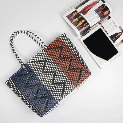 High Quality Beach Bag Summer Straw Bags Handmade Woven Tote 2018 Fashion Women Durable Weave Beach Bag Woven Bucket Casual Tote Handbags Bags Por Receive